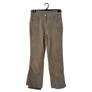 Obermeyer Pants Women 8 Brown‎ Olive Faux Suede Cortina Ski Snowboard Outdoor